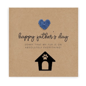 Tarjeta feliz del día de los padres del perro, tarjeta de papá perro, tarjeta del día del padre del gato, regalo divertido del perro, papá de piel, mejor papá perro, divertido