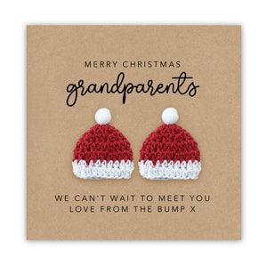 Joyeux Noël aux grands-parents avec Twin Bump, jolie carte de Noël pour grands-parents, futur papa, jolie carte de Noël avec bosse