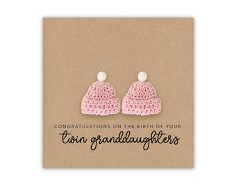 Congratulations Card For A Grandparent, Congratulations On The Birth On Your Twin Granddaughter, New Baby Card, Twin Granddaughter Card