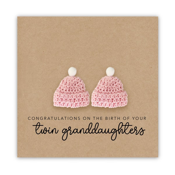 Congratulations Card For A Grandparent, Congratulations On The Birth On Your Twin Granddaughter, New Baby Card, Twin Granddaughter Card