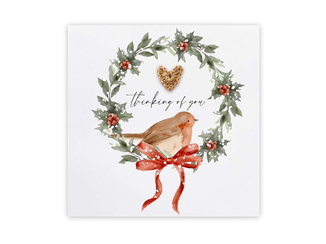 Thinking of You This Christmas Time Card, Cute Robin Sympathy Card ...
