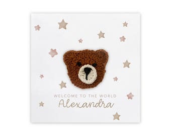 Personalised New Baby Girl Card, New Baby Girl Gift, Congratulations New Baby Card, Friend New Baby Card, Welcome To The World Card Baby