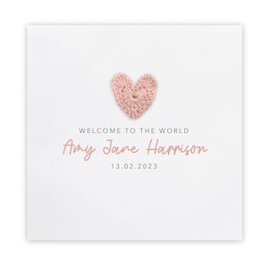 Carte personnalisée de nouveau-né, carte de bébé souvenir, carte personnalisée de bienvenue dans le monde, carte de félicitations de bébé, carte de bébé nouvelle arrivée, souvenir