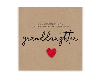 Tarjeta para nueva nieta, tarjeta para nuevos abuelos, tarjeta para niña, tarjeta para nuevo bebé, felicitaciones a los abuelos, tarjeta para recién nacido, destinatario