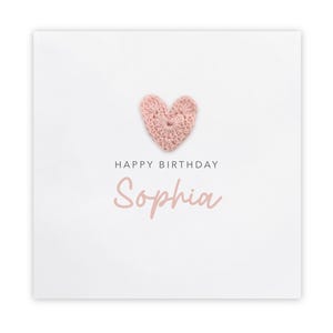 Cartão de feliz aniversário personalizado para ela, cartão de aniversário simples personalizado, cartão de aniversário, cartão de aniversário para amiga, irmã, mãe, cartão rústico