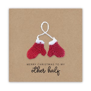 Joyeux Noël à mon partenaire, carte de Noël simple pour partenaire, femme, mari, petite amie, autre demi-carte, carte de Noël faite main