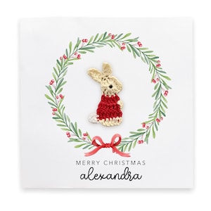 Carte de Noël personnalisée 1ère, Carte de Noël, Carte de Noël pour bébé, Carte de Noël, Carte de Noël bébé, 1er, Lapin