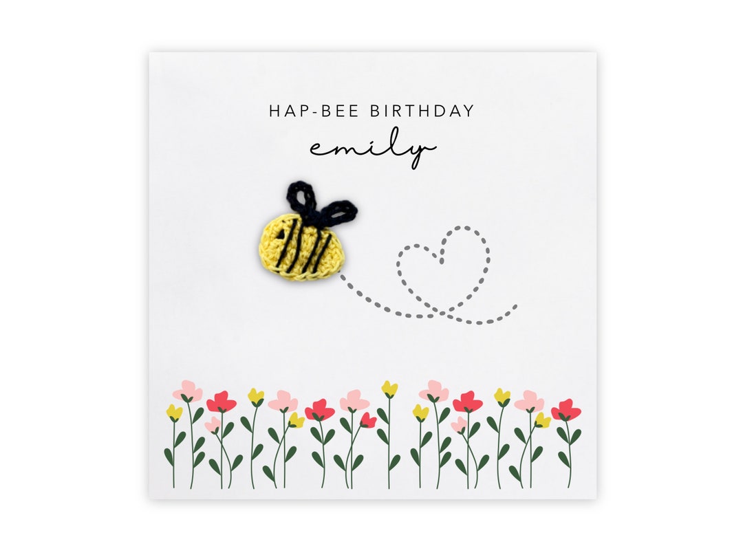 Happy Bee Day, Personalised Birthday Card, Card, Bee Birthday Card, Fun
