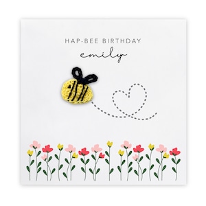 Happy Bee Day, personalisierte Geburtstagskarte, Karte, Biene Geburtstagskarte, lustige Geburtstagskarte, Karte, Geburtstagskarte Biene, einfache Geburtstagskarte niedlich