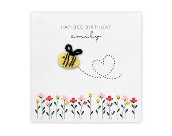 Happy Bee Day, Personalised Birthday Card, Card, Bee Birthday Card, Fun Birthday Card, Card, Birthday Card Bee , Simple Birthday Card Cute