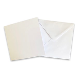 Cartes vierges carrées avec enveloppes I Kraft blanc I 6 x 6 po. 300 g/m² I Disponibles en paquets de 5, 25 ou 50 I Fabrication de cartes I DIY