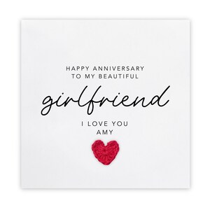 Happy Anniversary Girlfriend, Personalised Anniversary Card, Anniversary Card Girlfriend, I Love You, Partner