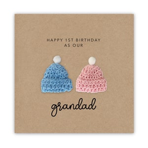 Joyeux 1er anniversaire en tant que grand-père, carte d'anniversaire souvenir, anniversaire de jumeaux pour grand-père, de bébé, carte de premier anniversaire, 1er anniversaire