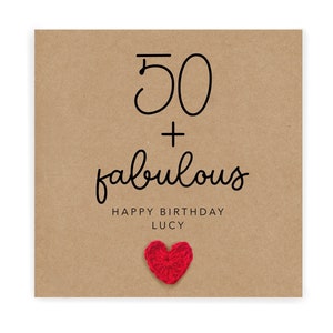 Personalisierte 50. Geburtstagskarte, fabelhaft und 50 Geburtstagskarte, 50. Geburtstagskarte für sie, fabelhaft und vierzig, fabelhaft bei 50, Geburtstag