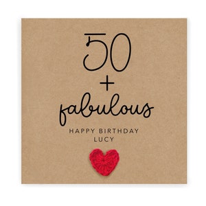 Personalised 50th Birthday Card, Fabulous And 50 Birthday Card, 50th Birthday Card For Her, Fabulous And Forty, Fabulous At 50, Birthday