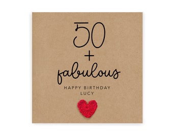 Personalised 50th Birthday Card, Fabulous And 50 Birthday Card, 50th Birthday Card For Her, Fabulous And Forty, Fabulous At 50, Birthday