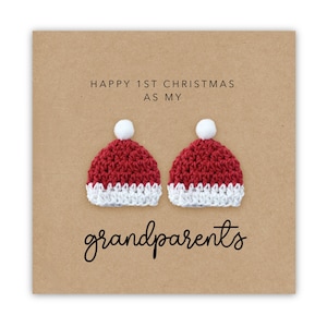 Tarjeta de Navidad para nuevos abuelos de gemelos, 1ª tarjeta de Navidad para abuelos, Primera tarjeta de Navidad para abuelos, Nuestra 1ª Navidad