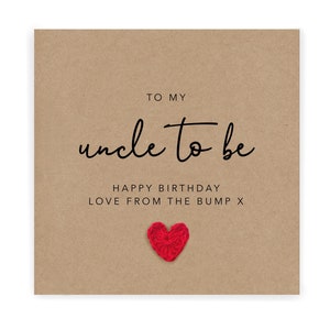 Joyeux anniversaire oncle à être carte de Bump, oncle à être, joyeux anniversaire oncle, oncle à être carte d'anniversaire Love Bump, carte d'anniversaire, carte oncle