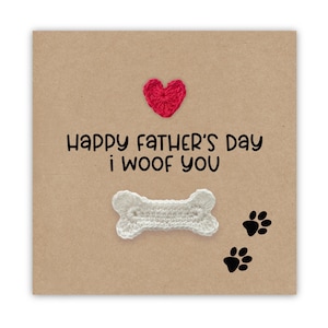 Happy Father's Day To The Best Dog Dad, Vaderdagkaart van hond, Vaderdagkaart Hond, Vaderdagkaart grappig, I Woof You, kaart hond