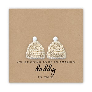 Nieuwe Twin Baby Card, nieuwe vader kaart, geweldige papa tot tweeling, nieuwe ouder tot tweeling, mama als kaart, zwangerschapskaart, baby shower kaart