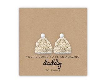 Nieuwe tweelingbabykaart, kaart nieuwe vader, geweldige vader van tweeling, nieuwe ouder van tweeling, kaart mummie, kaart, zwangerschapskaart, babyshowerkaart