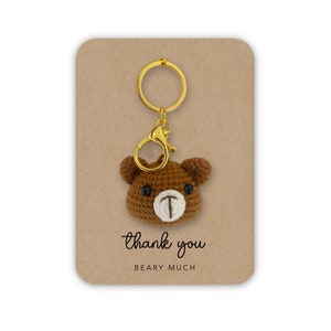 Muchas gracias, Llavero de oso de agradecimiento, Regalo de agradecimiento, Lindo regalo de oso de recuerdo, Juego de palabras, Llavero de agradecimiento