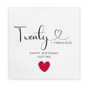 Carte d'anniversaire personnalisée 20 ans, fabuleuse carte d'anniversaire 20 ans, carte 20 ans d'anniversaire pour elle, fabuleuse et 20 ans, fabuleuse à 20 ans, anniversaire