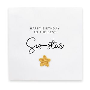 Carte d'anniversaire soeur, carte d'anniversaire soeur étoile pour soeur, joyeux anniversaire soeur, carte de voeux soeur pour elle
