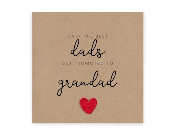 Pregnancy Announcement Card, Baby Announcement Card, Surprise Baby Reveal, Only the best dad gets promoted to Grandad, New Granddad
