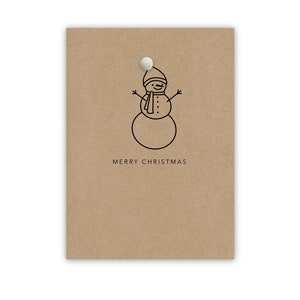 Cartoline di Natale Pupazzo di neve, Pacchetto di carte, Set di cartoline di Natale, Set di cartoline di buon Natale, Babbo Natale, Cartolina di Natale, Minimal, Cartolina di Natale semplice