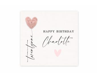 21st Birthday Card Personalised, Any Age Birthday Card for Her, Cute Custom Name Card, Daughter Friend Sister Gift, Happy Birthday Card