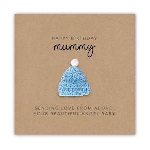 Tarjeta de feliz cumpleaños para mamá del bebé en el cielo, tarjeta de pérdida de padre/bebé en duelo, bebé ángel, feliz cumpleaños, bebé arco iris, del cielo