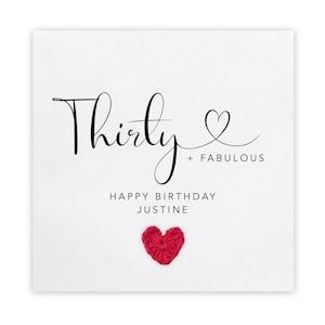 Carte personnalisée 30e anniversaire, fabuleuse carte 30 ans, carte 30e anniversaire pour elle, fabuleuse et 30 ans, fabuleuse à 30 ans, anniversaire