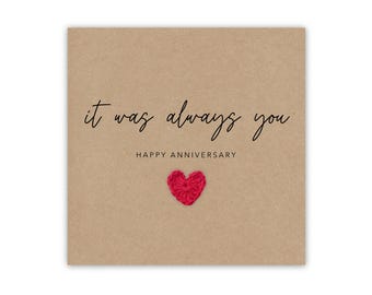 It was Always You, Romantic Love Card, Happy Anniversary Card, Anniversary Card, Partner, Boyfriend, Girlfriend, Wife, Husband, Friend Card