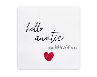 Biglietto di annuncio di gravidanza, il tuo annuncio di promozione ufficiale dalla migliore amica alla zia, annuncio del bambino, biglietto di annuncio del bambino alla zia