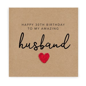To An Amazing Husband Happy 30th Birthday, Husband Birthday Card 30, Thirtieth Birthday Card, Husband 30th Birthday Card, Husband Birthday