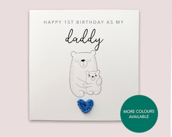 Feliz primer cumpleaños para mi papá, tarjeta de cumpleaños de Woodland, para papá, tarjeta de primer cumpleaños para papá, linda tarjeta de cumpleaños para papá