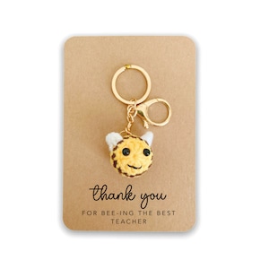 Cadeau de remerciement pour les enseignants, carte personnalisée pour professeur, carte pour aide-enseignant, carte abeille pour chambre d'enfant, cadeau pour professeur d'école, porte-clés, abeille