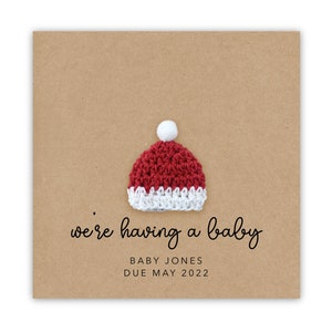 Carte d’annonce de grossesse surprise de Noël, carte d’annonce de bébé, carte de révélation de grossesse, carte nous sommes enceintes, bébé surprise