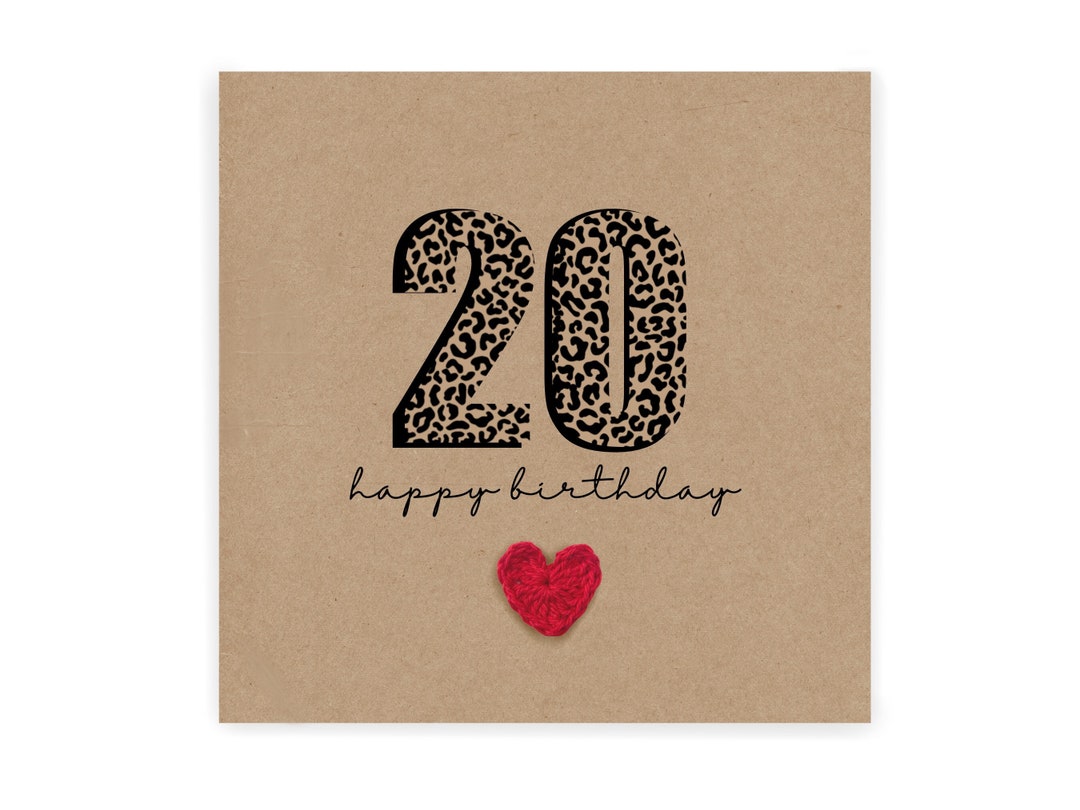 20 Birthday Card Simple Birthday Card Any Age Husband Wife Best