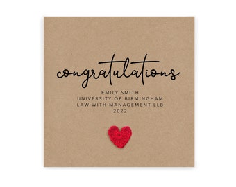 Biglietto di laurea personalizzato, biglietto di auguri per la laurea, biglietto di congratulazioni, biglietto di laurea personalizzato