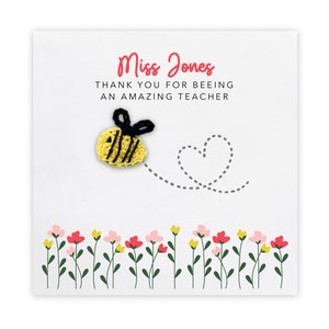 Carte de remerciement pour professeur, carte de remerciement personnalisée pour la crèche, professeur d'école, aide de classe, carte de voeux de remerciement, merci professeur