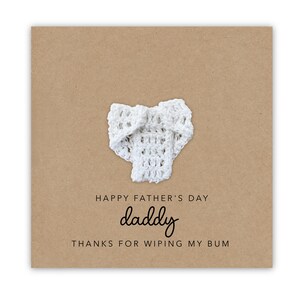 Funny Father&#39;s Day, Dad Thanks For Wiping My Bum, Funny Fathers Card, Card For Dad, Birthday Card for Dad, Funny Poo fathers Day Card, Dad