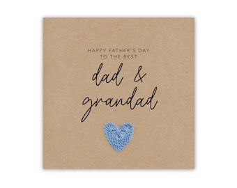 Dad and Grandad Father's Day Card, Happy Father's Day to Dad and Grandad, Happy Father's Day Grandpa Dad, Greeting Card