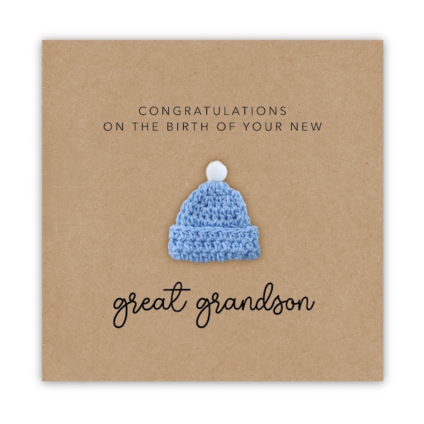 Tarjeta de felicitación para un bisabuelo, tarjeta para una nueva abuela, felicitaciones por el nacimiento de tu bisnieto, tarjeta para un nuevo bebé