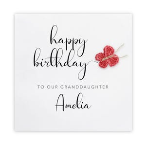 Cartão de aniversário personalizado para nossa neta, Cartão de aniversário para menina, Cartão de aniversário para filha, Neta, Aniversário, Borboleta