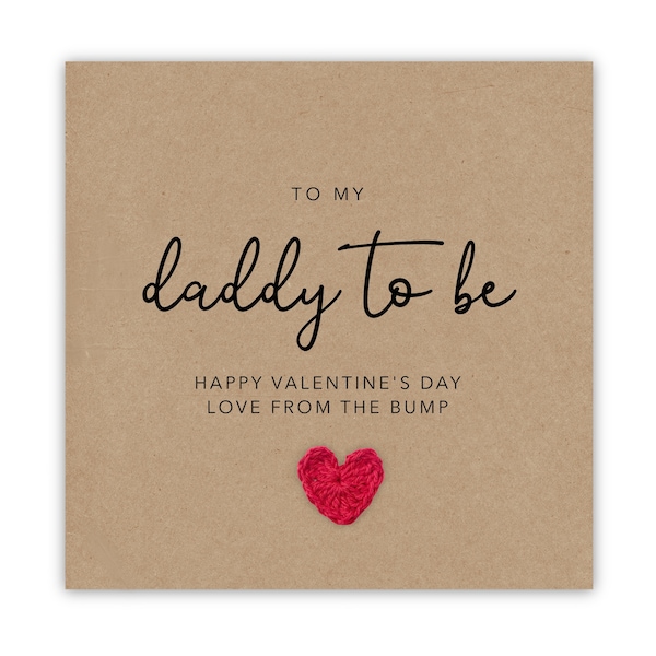 Daddy To Be Valentines Card, For My Daddy To Be, Valentines Day Card For Him, Pregnancy Valentine Card, Dad To Be Card From The Bump, Baby