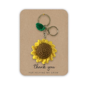 Pour m'avoir aidé à grandir, porte-clés tournesol, cadeau de remerciement, cadeau enseignant, cadeau AT, cadeau sage-femme, porte-clés de remerciement