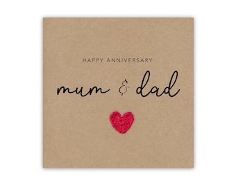 Tarjeta de feliz aniversario de mamá y papá, tarjeta de aniversario de mamá y papá, tarjeta de aniversario para mamá y papá, tarjeta de aniversario de mamá + papá, aniversario