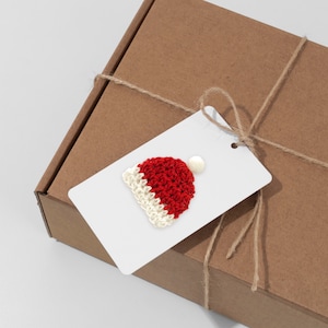 Etiquette cadeau de Noël, Étiquette cadeau faite main, Blanc, Mini étiquettes kraft pour bonnet de Noel, Étiquettes de Noël, Étiquettes cadeaux, Étiquette cadeau, Fait main